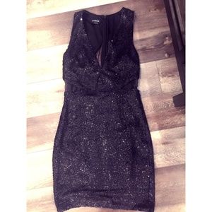 Bebe dark blue sequin dress Size 10